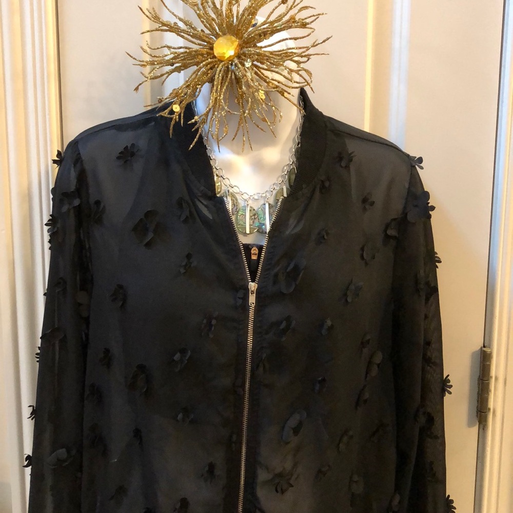 Just Fab sheer medium black top